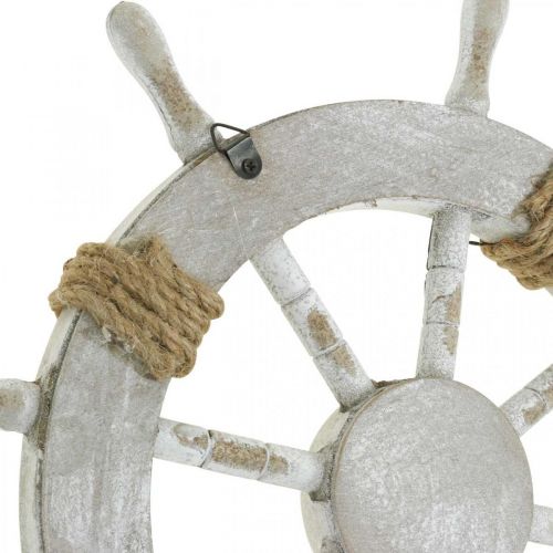 Floristik24 Decoración marinera, volante de madera natural, azul y blanco shabby chic Ø35cm