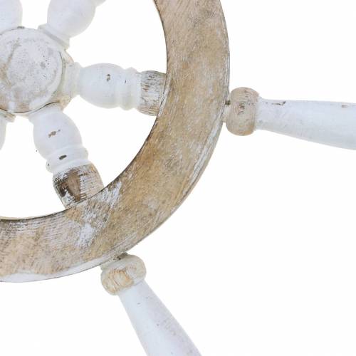 Floristik24 Volante decorativo madera blanco 35cm