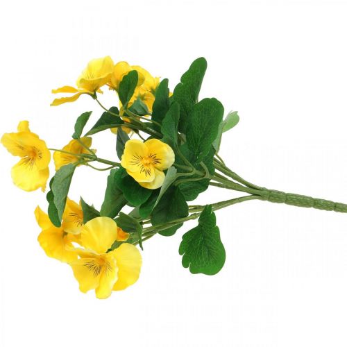 Floristik24 Pensamientos artificiales Amarillo Flor artificial para pegar 30cm