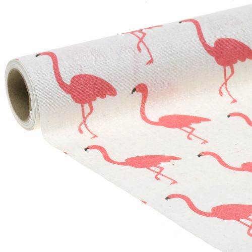 Artículo Tela decorativa Flamingo Blanco-Rosa 30cm x 3m