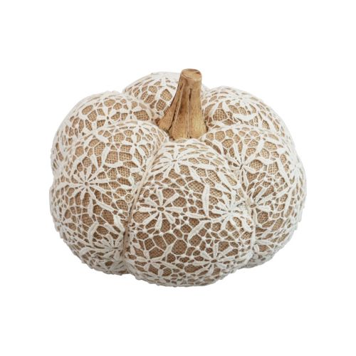 Floristik24 Tela decoración calabaza yute encaje blanco/beige decoración vintage Ø18cm