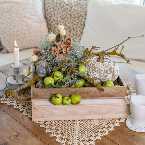 Floristik24 Tela decoración calabaza yute encaje blanco/beige decoración vintage Ø15cm