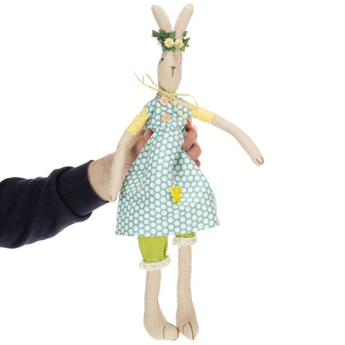 Artículo Conejo de Pascua de peluche, conejo de Pascua con ropa, conejita de peluche H43cm