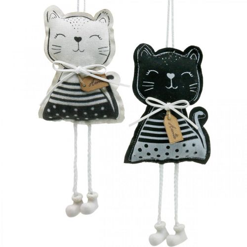 Floristik24 Gatos de tela para colgar, decoración primaveral, percha decorativa gato, decoración regalo 4pcs