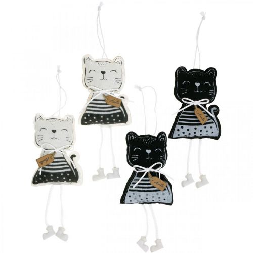 Floristik24 Gatos de tela para colgar, decoración primaveral, percha decorativa gato, decoración regalo 4pcs