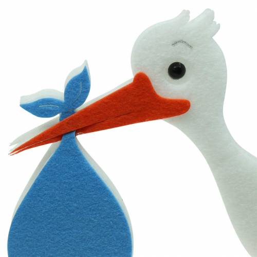 Floristik24 Cigüeña decorativa para colgar azul 45,5cm x 39cm x 2cm