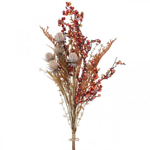 Plantas artificiales decoración de otoño cardos bayas helechos 65cm manojo