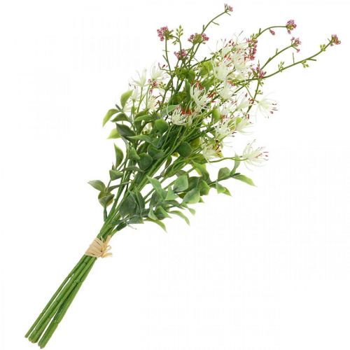 Floristik24 Ramo primaveral rosa artificial, blanco, verde ramo de flores artificiales H43cm