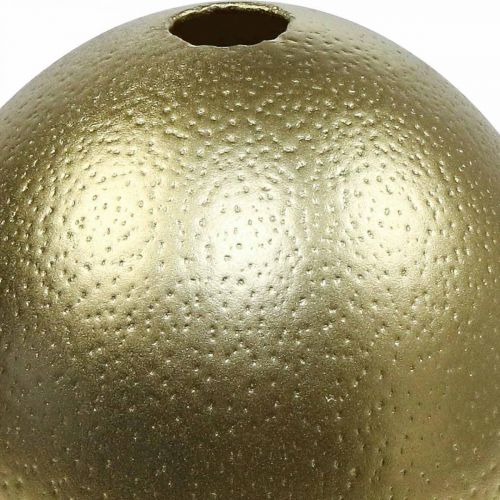 Artículo Decoración de huevos de avestruz soplada Decoración de Pascua oro Ø12cm H14cm