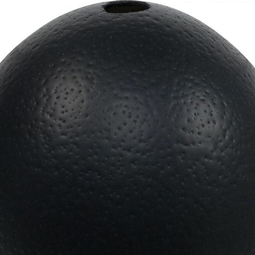 Artículo Decoración de huevos de avestruz soplada Decoración de Pascua negro Ø12cm H14cm