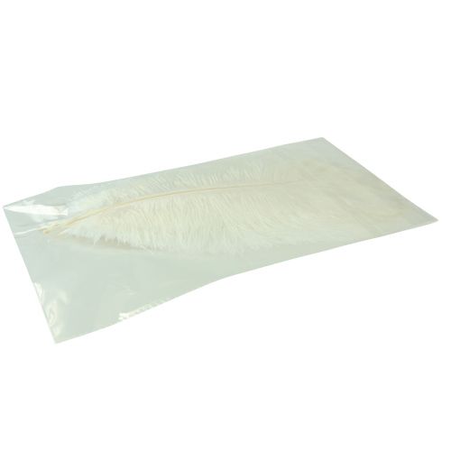 Artículo Plumas decorativas de avestruz, plumas reales, blanco, 38-40cm, 2 piezas