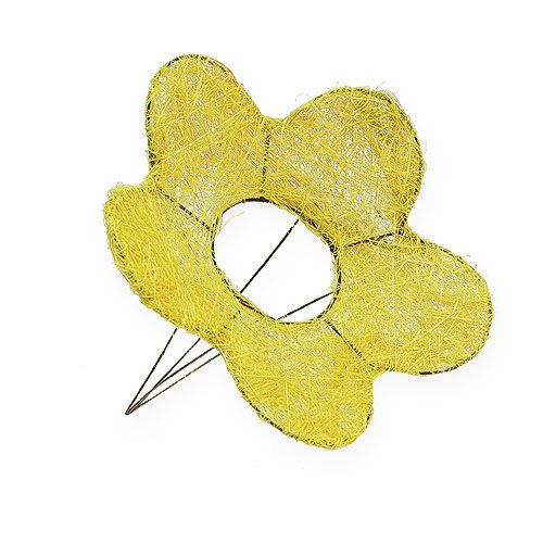 Puño de sisal amarillo Ø20cm puño flor 8pcs