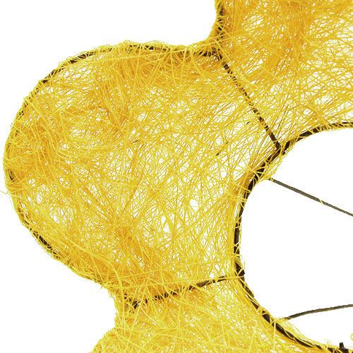Puño de sisal amarillo Ø20cm puño flor 8pcs