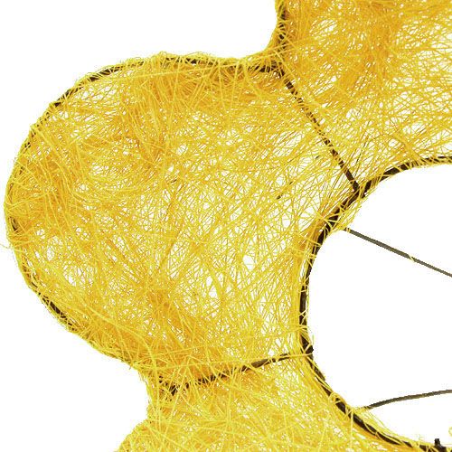 Floristik24 Puño de sisal amarillo Ø20cm puño flor 8pcs
