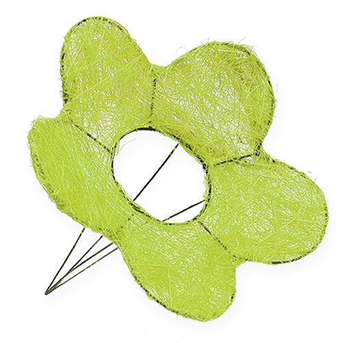 Floristik24 Brazalete Sisal Flor Verde Ø25cm 6uds
