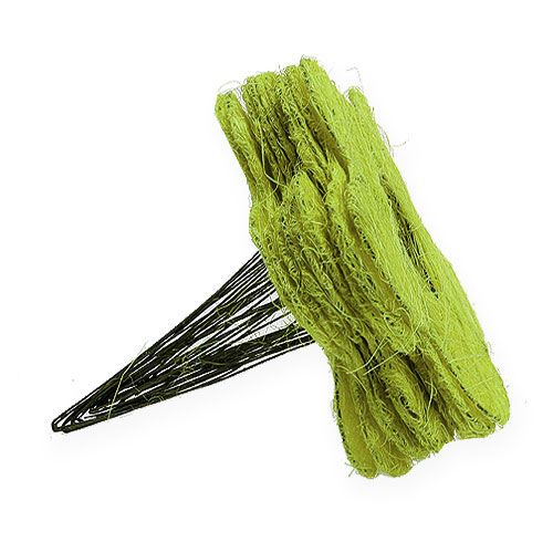 Floristik24 Brazalete Sisal Flor Verde Ø25cm 6uds