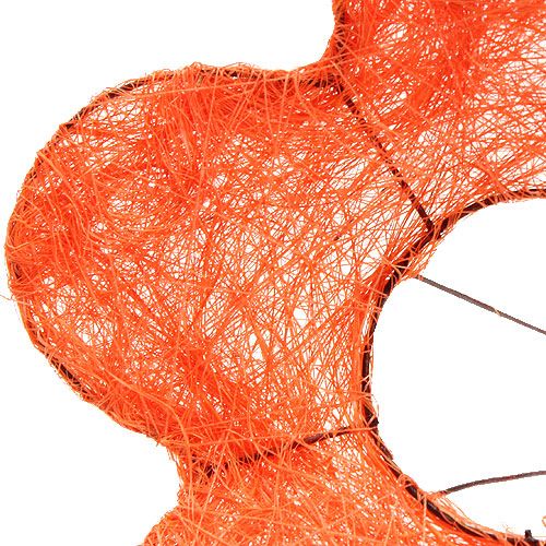 Artículo Puños de flor de sisal naranja Ø15cm 10pcs
