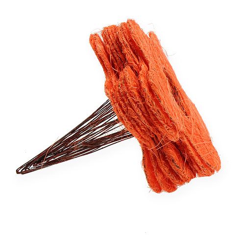 Floristik24 Manguito flor sisal naranja Ø20cm 10pcs