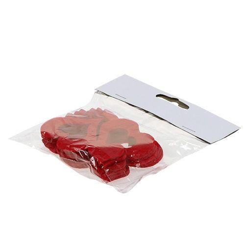 Floristik24 Corazones decorativos dispersos fieltro 2,5 cm - 5 cm rojo 24 piezas
