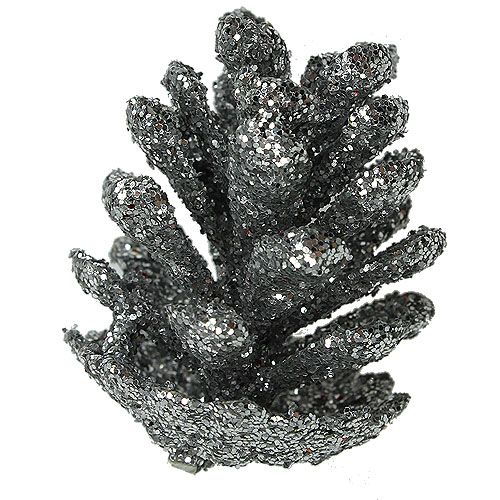 Floristik24 Conos piñas plata 3cm 48uds