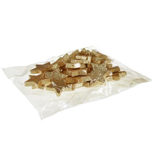 Artículo Estrellas dispersas mica dorada clara 4-5cm 40uds