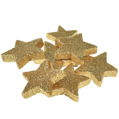 Artículo Estrellas dispersas mica dorada clara 4-5cm 40uds