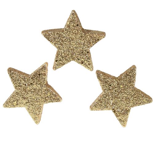 Estrellas dispersas mica dorada clara 4-5cm 40uds