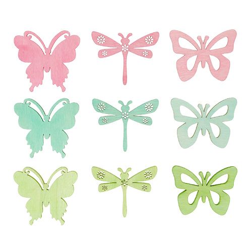 Floristik24 Sorteos mariposas y libélulas 4cm 72uds