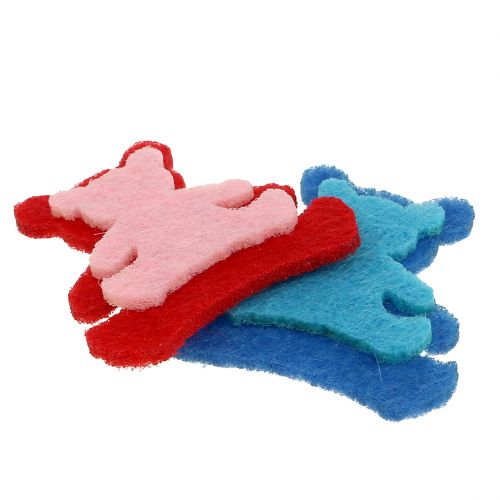 Artículo Oso decorativo disperso hecho de fieltro colores surtidos 3,5 cm x 3,5 cm 100 piezas