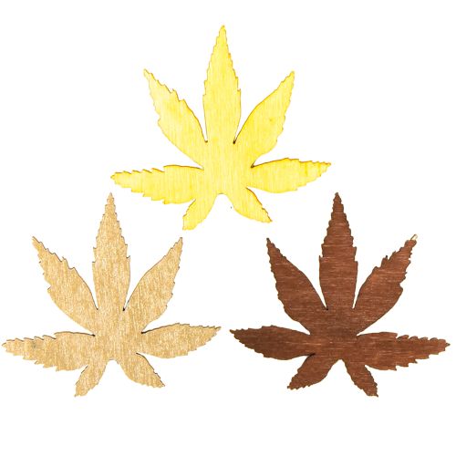 Artículo Hojas decorativas dispersas amarillo, marrón, platino surtido 4cm 72 piezas