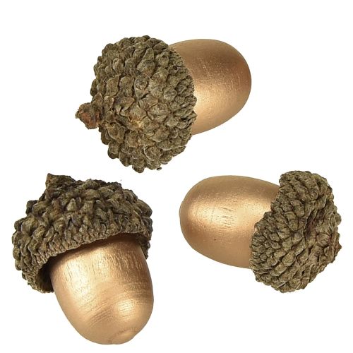 Artículo Decoración dispersa bellotas otoño invierno oro 3cm 36 piezas