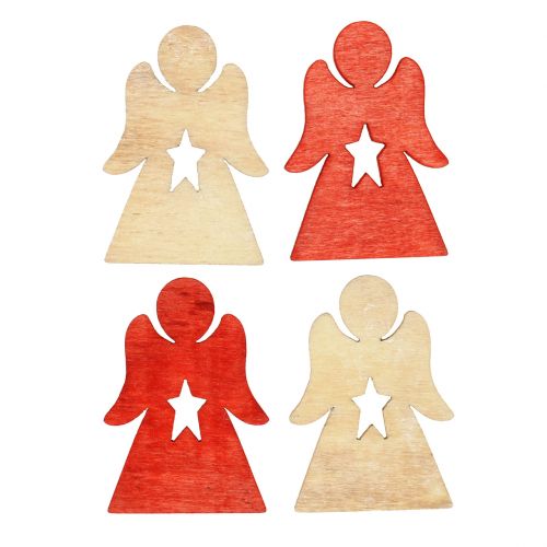 Floristik24 Niños de Cristo hechos de madera para rociar rojo, naturaleza 4cm 72pcs