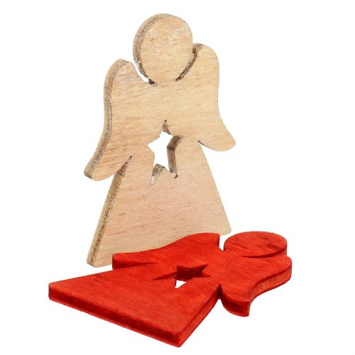 Artículo Niños de Cristo hechos de madera para rociar rojo, naturaleza 4cm 72pcs