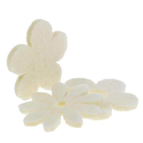 Artículo Crema flor fieltro disperso Ø3.5cm 96p