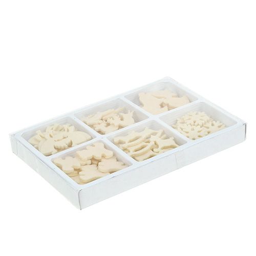 Floristik24 Figuras de fieltro decorativas dispersas crema 3cm 72 piezas