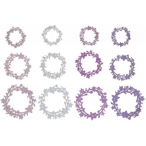 Floristik24 Decoración dispersa corona de flores de madera piezas dispersas primavera colorido Ø3-5cm 24 piezas