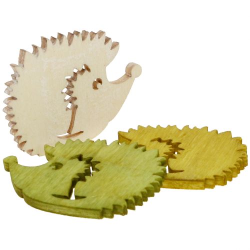 Floristik24 Decoración dispersa erizos de madera colores surtidos 4cm 72 piezas