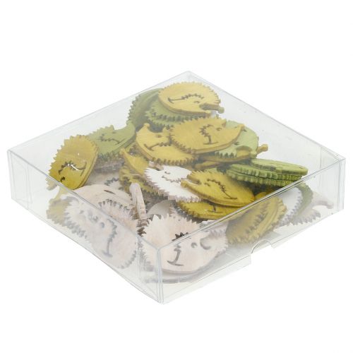Floristik24 Decoración dispersa erizos de madera colores surtidos 4cm 72 piezas