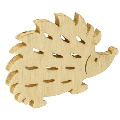 Artículo Decoración dispersa decoración de erizo de madera verde marrón blanco 4x3cm 72 piezas