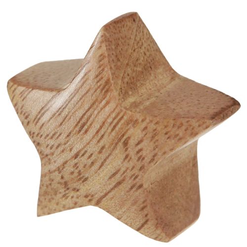 Artículo Decoración para esparcir madera mini estrellas Decoración de Adviento madera de mango 3cm 9 uds