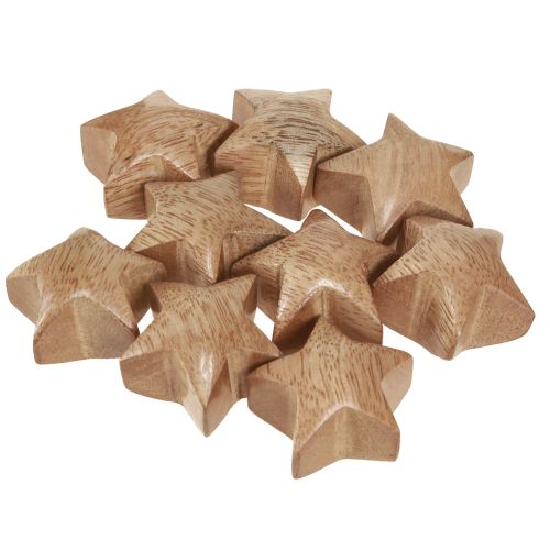Artículo Decoración para esparcir madera mini estrellas Decoración de Adviento madera de mango 3cm 9 uds