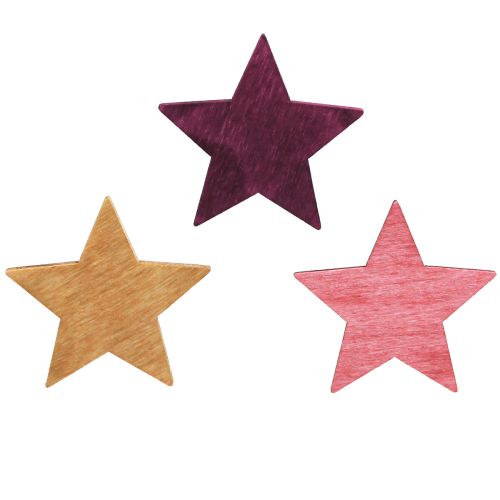 Artículo Decoración dispersa flores de pascua de madera 3 colores Ø4cm 72 piezas