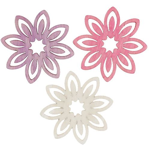 Floristik24 Decoración dispersa flor de madera Ø4cm 72 piezas