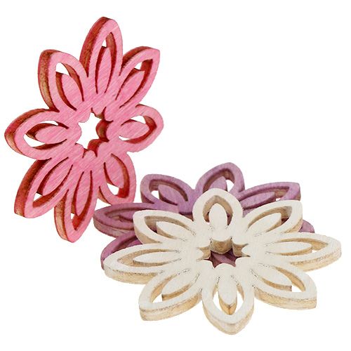 Floristik24 Decoración dispersa flor de madera Ø4cm 72 piezas