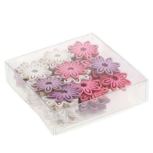 Floristik24 Decoración dispersa flor de madera Ø4cm 72 piezas