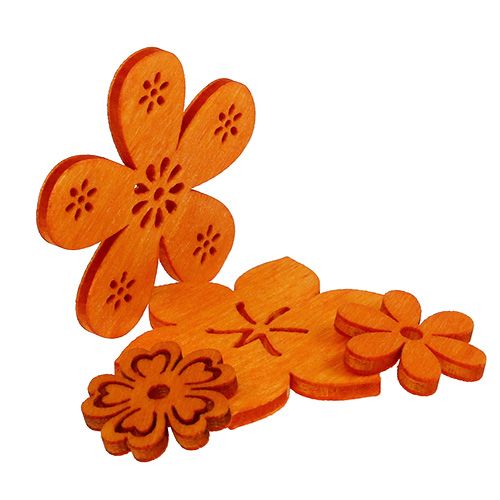 Floristik24 Decoración para controlar Flor de madera Naranja 2cm - 4cm 96pcs