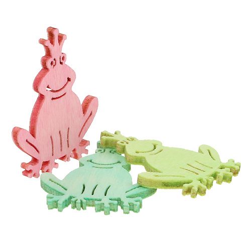 Decoración para esparcir Príncipe rana de madera Coloridos Surtidos 4cm 72pcs