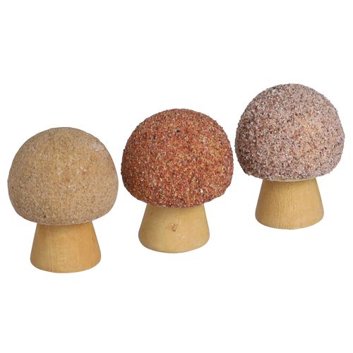Artículo Decoración dispersa decoración de setas de madera mini setas marrón Ø2cm 24 piezas