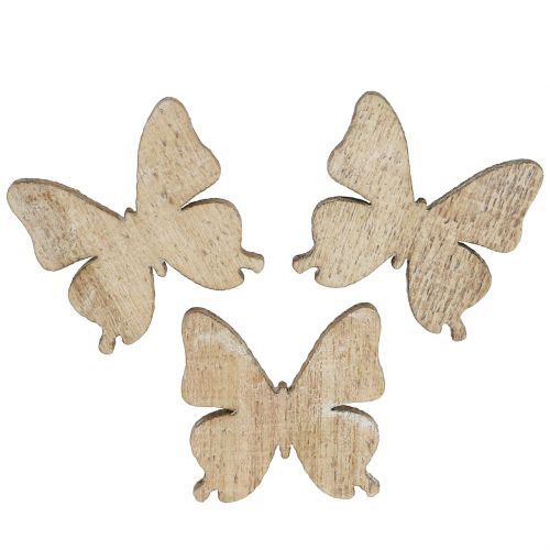 Decoración dispersa mariposa madera naturaleza 2cm 144p