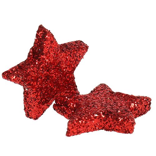 Artículo Estrellas decorativas dispersas rojo 2,5 cm mica 96 piezas